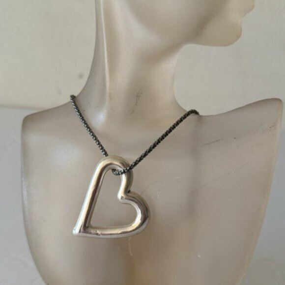 Shablool Israel Floating Heart Electroform St Slv 925 Pendant w Popcorn necklace - Picture 8 of 16